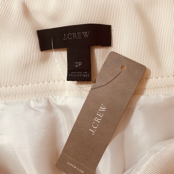 J Crew Petite Mini Skirt Double-Serge Wool Ivory Cream - Picture 7 of 8